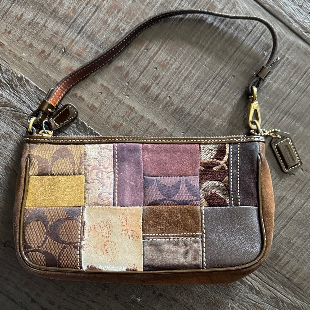 Vintage Coach Bag 2000s Patchwork Wristlet Purse